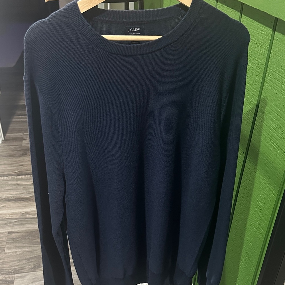 J. Crew Men's Navy Blue Crewneck Sweater